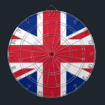 United Kingdom (British Flag) (Union Jack) (UK) GB Dartboard<br><div class="desc">This design features the national flag of the United Kingdom, which is also known as the Union Jack. The flag is also known as the Royal Union Flag in Canada. It dates back to the early 17th century, when James I had inherited the English and Irish thrones, which allowed him...</div>