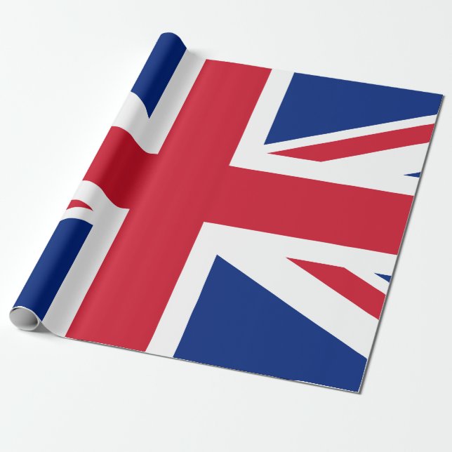 United Kingdom (British Flag) (Union Jack) (UK) GB Wrapping Paper (Unrolled)