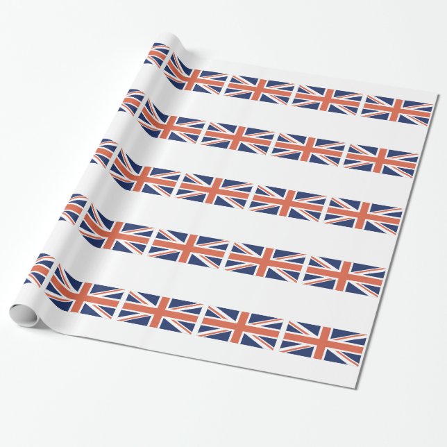 United Kingdom British Flag Union Jack Wrapping Paper (Unrolled)