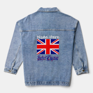 United Kingdom British Flag White Personalization Denim Jacket