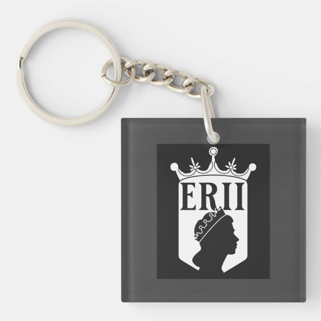 United Kingdom British Monarch Queen Crown E R II Keychain (Front)