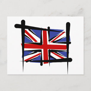 United Kingdom Brush Flag Postcard