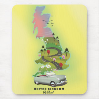 United Kingdom ' By Road' Vintage travel poster. Mouse Pad