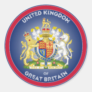 United Kingdom Coat of Arms Circle Shape Classic Round Sticker