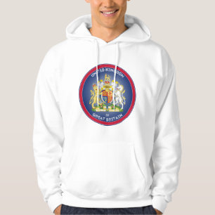 United Kingdom Coat of Arms Circle Shape  Hoodie