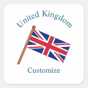 United Kingdom Country Flag Thunder_Cove Square Sticker