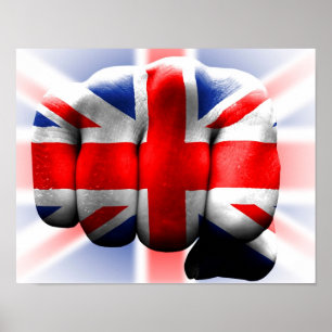 united kingdom country great britain flag fist poster