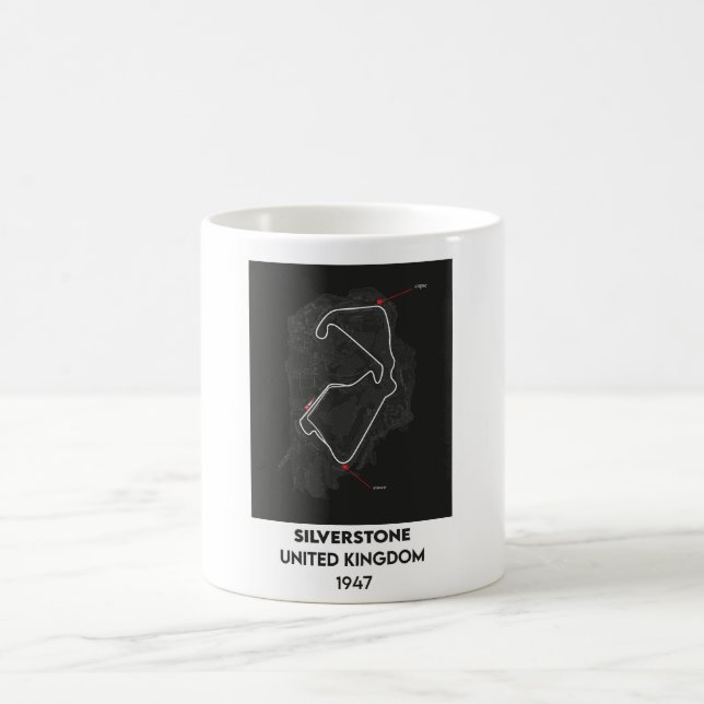 United Kingdom F1 circuit map Coffee Mug (Center)