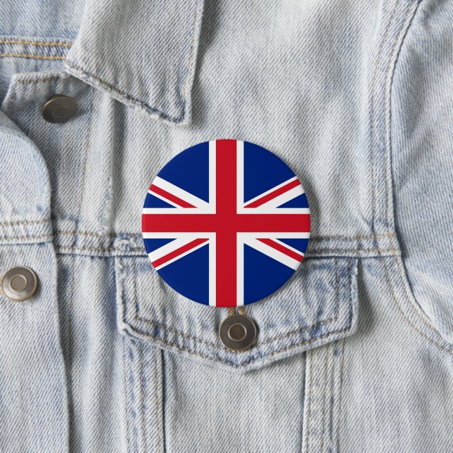 United Kingdom flag 3 Inch Round Button (In Situ)