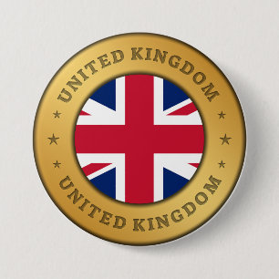 United Kingdom Flag 3 Inch Round Button
