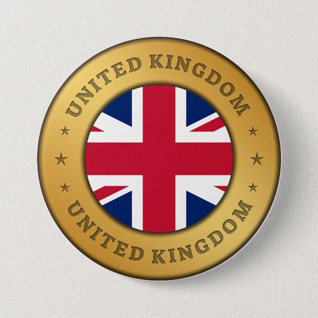 United Kingdom Flag 3 Inch Round Button (Front)