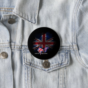 United Kingdom Flag 3 Inch Round Button