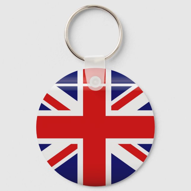 United Kingdom Flag  Button Keychain (Front)