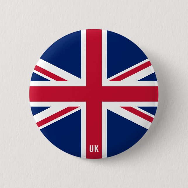 United Kingdom Flag Charming Patriotic 2 Inch Round Button (Front)