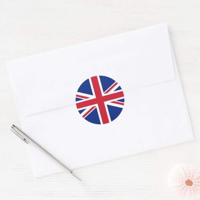 United Kingdom flag Classic Round Sticker (Envelope)