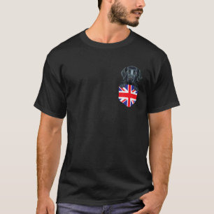 United Kingdom Flag Flat-Coated Retriever Dog In P T-Shirt