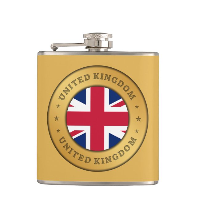 United Kingdom Flag Hip Flask (Front)