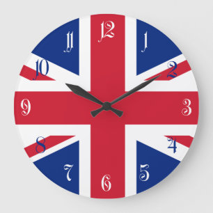 United Kingdom flag Large Clock