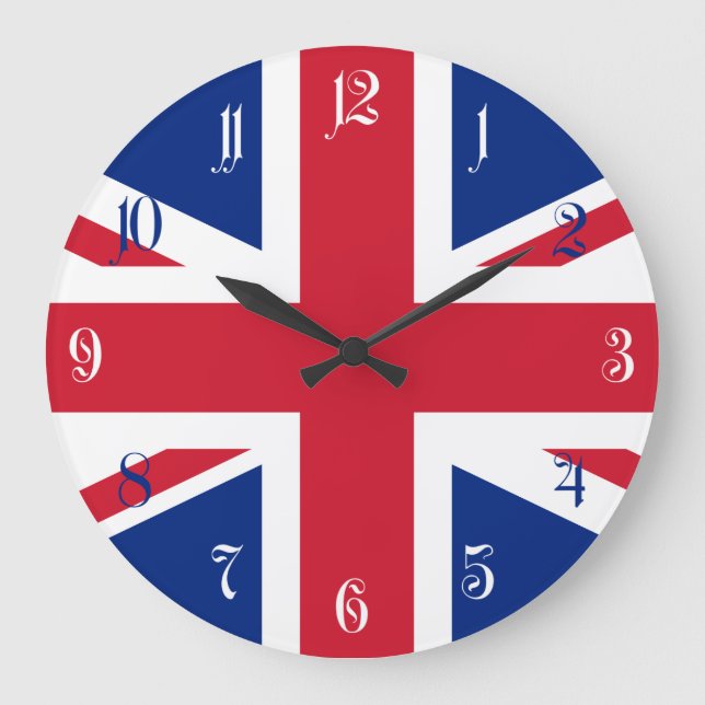United Kingdom flag Large Clock (Front)