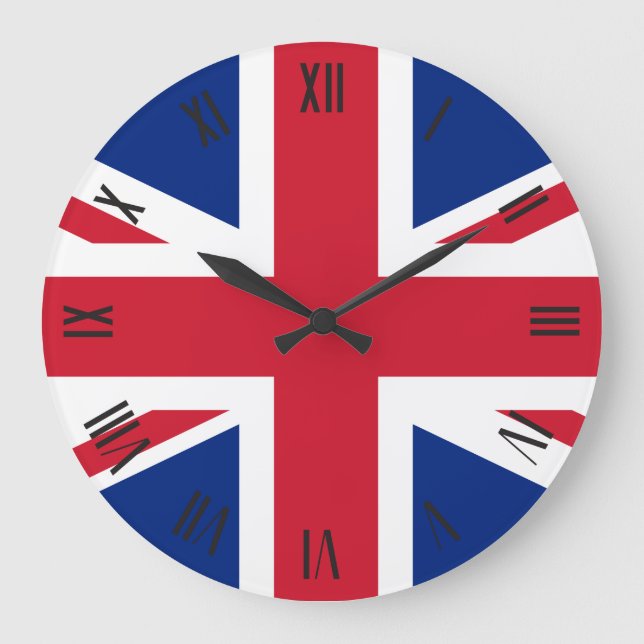 United Kingdom flag Large Clock (Front)