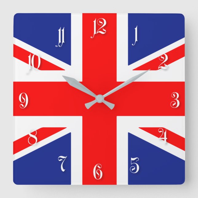 United Kingdom flag Square Wall Clock (Front)