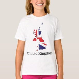United Kingdom Flag Within Map Design - Souvenirs T-Shirt
