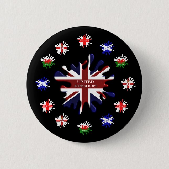 United Kingdom Flags 2 Inch Round Button (Front)