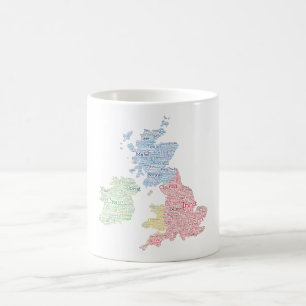 United Kingdom / Great Britain Slang Word Art Map Coffee Mug