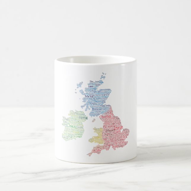 United Kingdom / Great Britain Slang Word Art Map Coffee Mug (Center)
