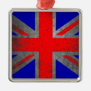 United Kingdom grunge neon flag ornament