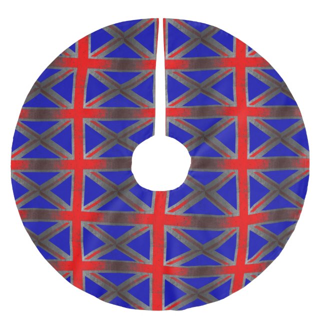 United Kingdom grunge neon flag pattern tree skirt (Front)