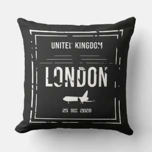 United Kingdom London 25 Dec 2020 black and white Throw Pillow
