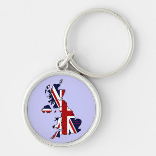 United Kingdom Mapped Premium  Keychain