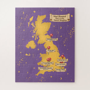 United Kingdom Most Haunted Places Map. Jigsaw Puzzle