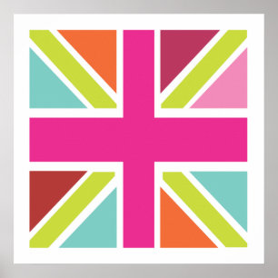 United Kingdom multi colour flag print