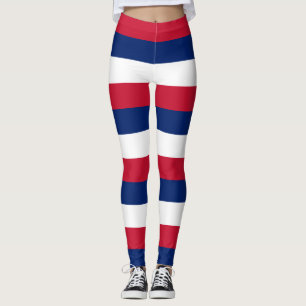 United Kingdom National Flag Colours Striped Leggi Leggings