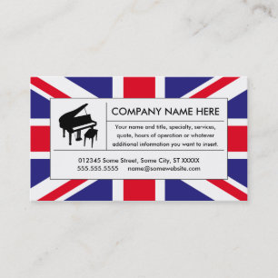 united kingdom piano business card