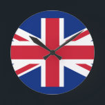 united kingdom round clock<br><div class="desc">Flag of the United Kingdom. Fully customizable.</div>