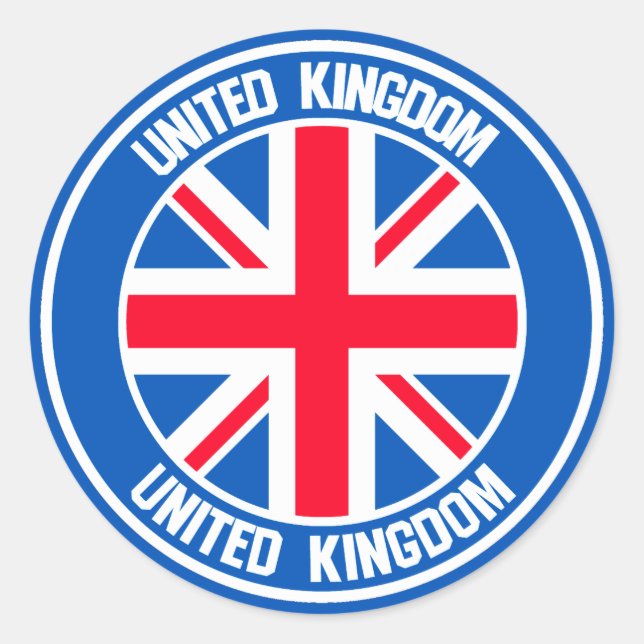 United Kingdom Round Emblem Classic Round Sticker (Front)