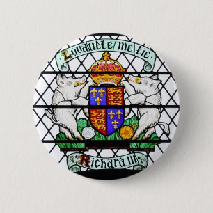 UNITED KINGDOM STAINED GLASS RICHARD III 2 INCH ROUND BUTTON