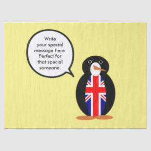 United Kingdom Talking Ms. Penguin Tissue Paper