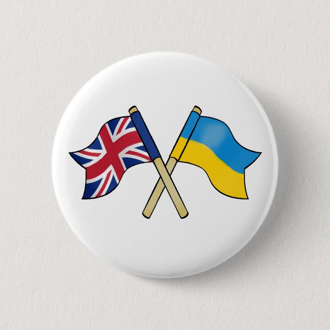 United Kingdom & Ukraine Friendship 2 Inch Round Button (Front)