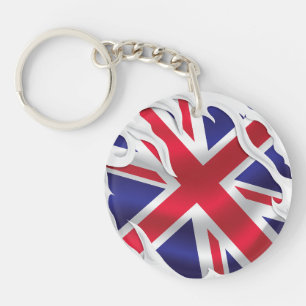 United Kingdom Under The Skin Flag Keychain