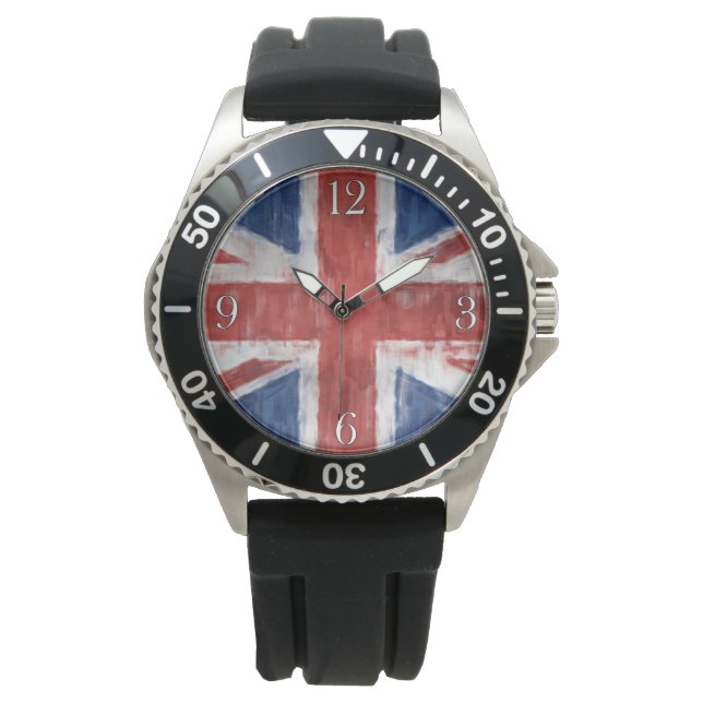 United Kingdom Union Flag Patriotic Wristwatch (Front)