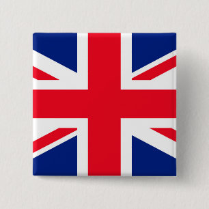 United Kingdom Union Jack Flag 2 Inch Square Button