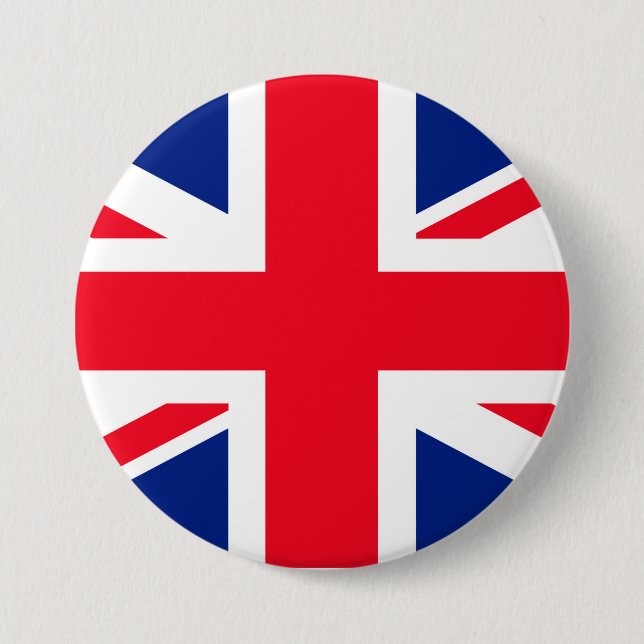 United Kingdom Union Jack Flag 3 Inch Round Button (Front)