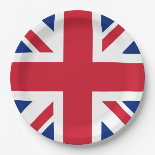 United Kingdom Union Jack Flag of British Colonies Paper Plate