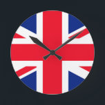 United Kingdom Union Jack Flag Round Clock<br><div class="desc">United Kingdom Union Jack Flag</div>