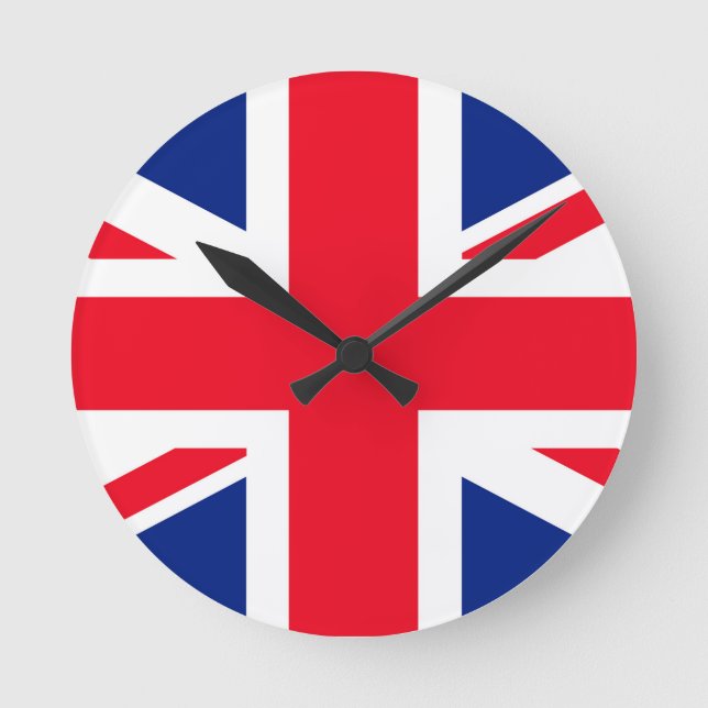 United Kingdom Union Jack Flag Round Clock (Front)