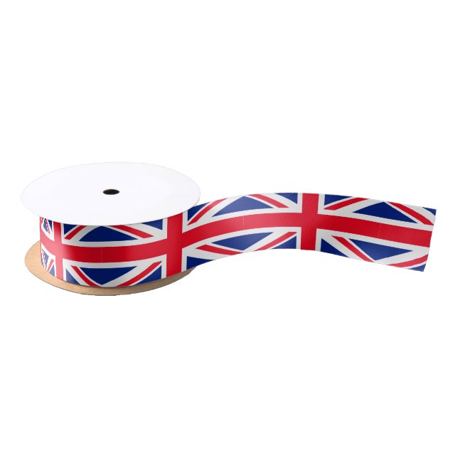 United Kingdom Union Jack Flag Satin Ribbon (Spool)